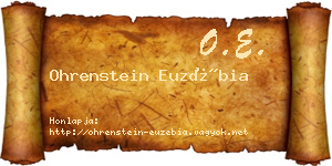 Ohrenstein Euzébia névjegykártya